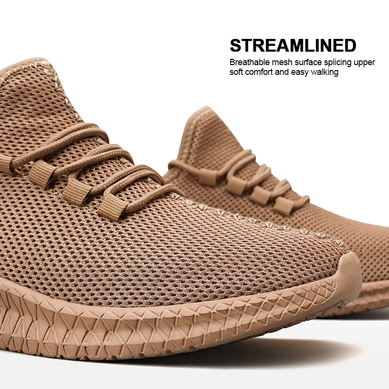 Outdoor Jogging Training Hiking Sports Shoes Men's Non Slip Casual Breathable Running Women's Ven Knit Lace Up Shoes
