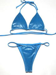 12 Colors Halter High Leg Cut Padded Bikini Women Swimwear Female Swimsuit Two-pieces Bikini set Bather Bathing Suit Swim K5974