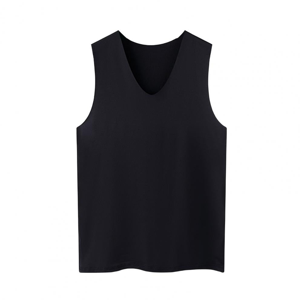 Male Summer Ice Silk T-Shirts Sleeveless V-Neck Vest Tank Top Breathable Cool Sports Undershirt Casual Gyms Running Vest M-5XL
