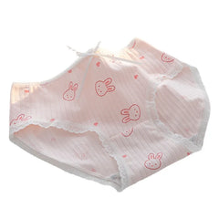 5Pcs/Set Cotton Underwear For Women Female Panties Cute Love Girl's Briefs Mid Waist Seamless Breathable Underpants Lingerie