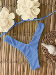 AOTVOTEE Sexy 3D Floral Laced Up Bikini 2 Piece Set for Women Split Swimsuit Beach Bikinis 2025 New Summer Swimwear Bikinis Set