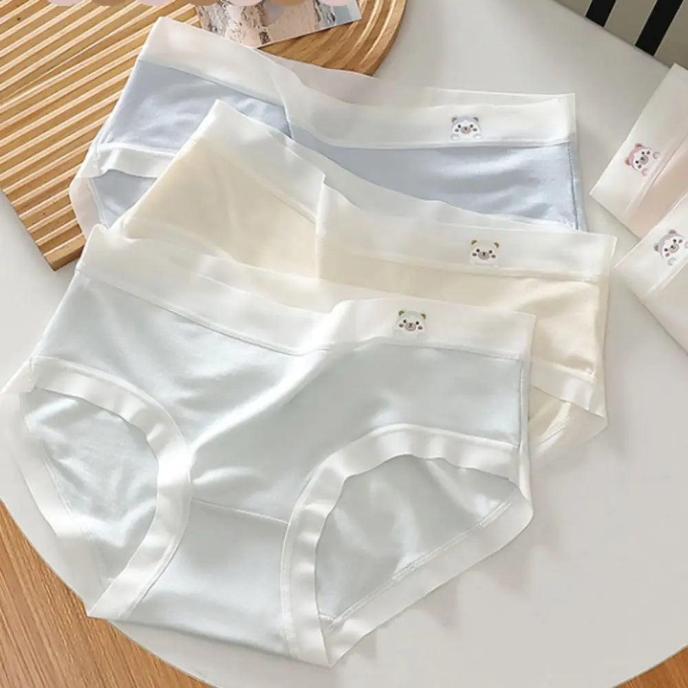 5PCS Fashion Cute Panties for Women Underwear Cotton Crotch Seamless Briefs Female Lingerie Bear Underpants Gifts