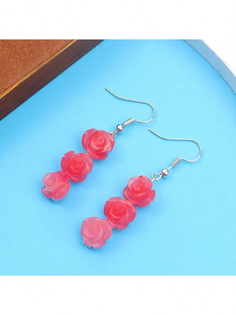 5/11/21pcs Rose Decorative Beads, Summer Beach Vacation Women's Fashion Accessories Decorative Accessories, DIY Party Gift Beads