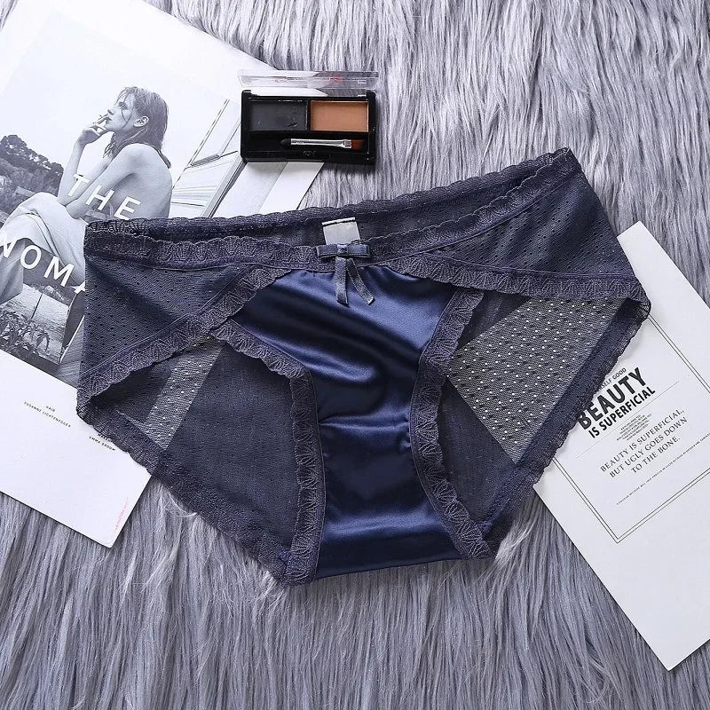 תחתוני נשים סאטן תחתוני תחרה סקסיים תחתוני נשים קז'ואל הלבשה תחתונה נשית אינטימי ילדה תחתונים 2024