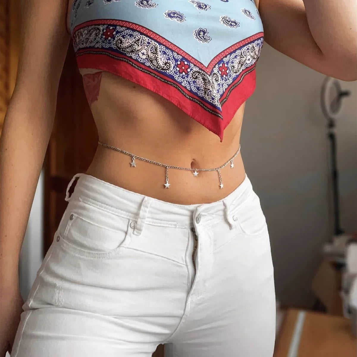 Beach Accessories New Summer Hot Bikini Rhinestone Waist Chain Sexy Body 2023 Women's Trend Trends Waist Beads with Crystals