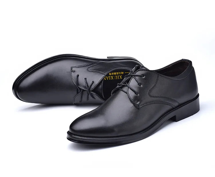 Men Dressing Shoes Formal for Men's Casual Shoe Leather Social Wedding Designer Pointed Toe Black Office Winter Shoes Brand 2024