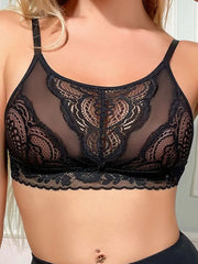 Women's black sexy lingerie without underwire, mature and adjustable shoulder straps, lace, for adult nightclub use