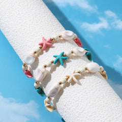 2024 New Bohemian Bracelet Summer Beach Starfish Bracelet for Women Girls Beads Friendship Bracelet Fashion Jewelry Accessory