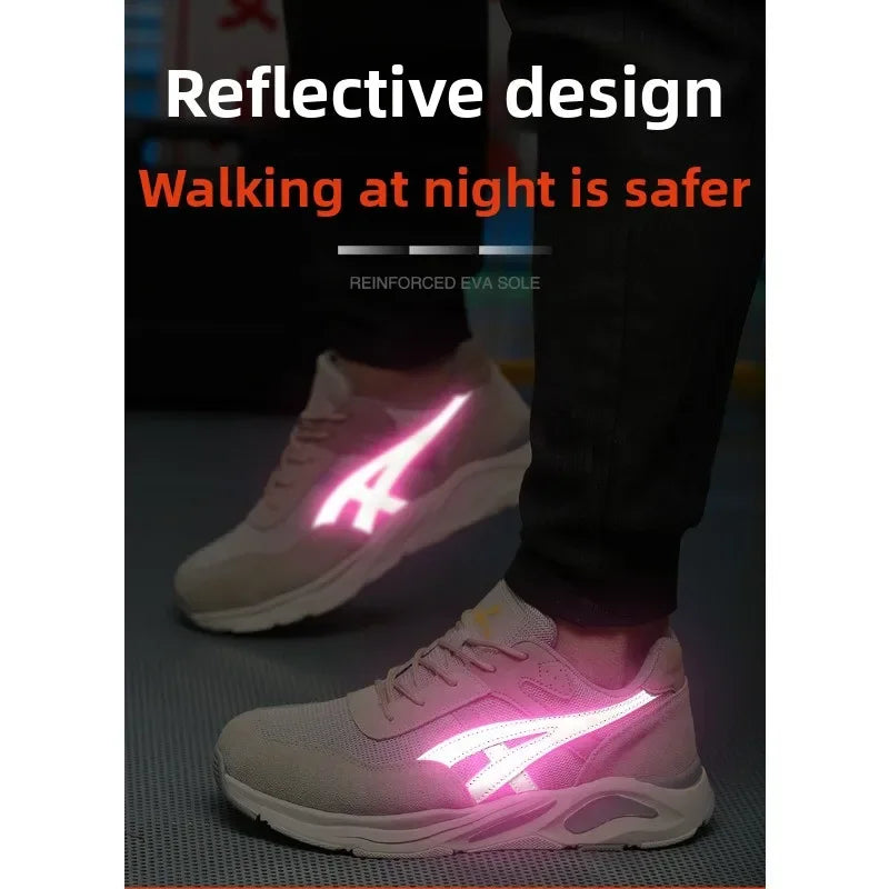 New Lightweight and Breathable Labor Protection Shoes for Men and Women  Anti Smashing and Anti Piercing Steel Toe Safety Shoes
