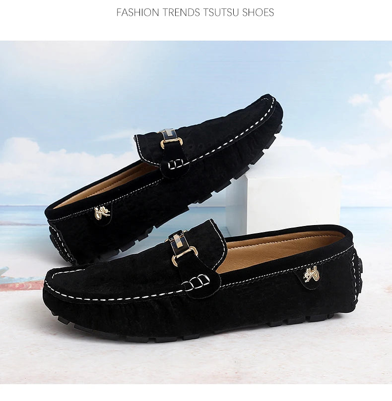 2025 New Men's Shoes Small Size Handmade Beanie Shoes 38 Casual 37 Frosted Loafers 36 Slip-On Shoes Driving Shoes for Men and Women