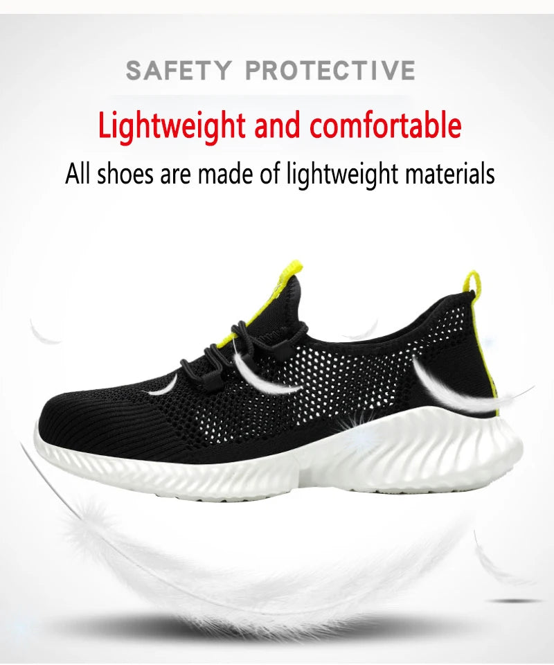 Lightweight Comfort Safety Shoes For Men Women Work Shoes Sneakers Steel Toe Shoes Puncture-Proof Breathable Protective Shoes