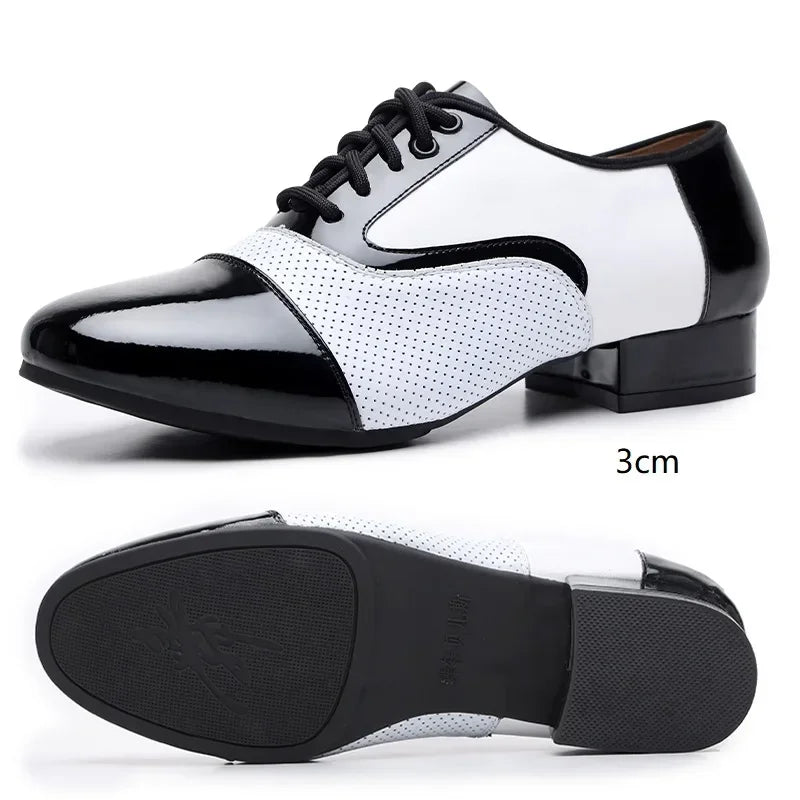 Modern Dance Shoes For Men Soft Performance Leather Breathable Social Latin Dance Square Formal Dress Jazz Dance Shoes Sneakers