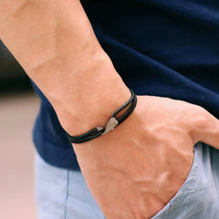 New Whale Bracelet For Men Bilayer Sliding Adjustable Summer Beach Surfer Nautical String Braslet Vacatio Leisure Accessories