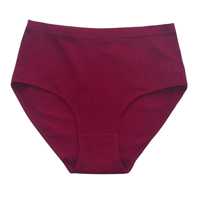 Women High Waisted Underwear Pure Cotton Solid Plus Size Breathable Women's Triangle Abdominal Underwear