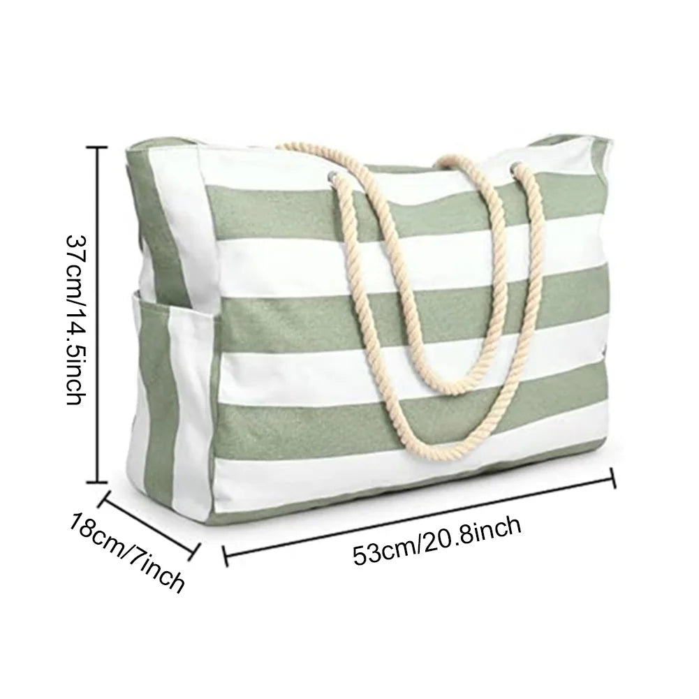 Beach Bags for Women Large Waterproof Beach Tote Bag with Zipper Travel Shoulder Bags Sandproof Swim Pool Large Tote Bag