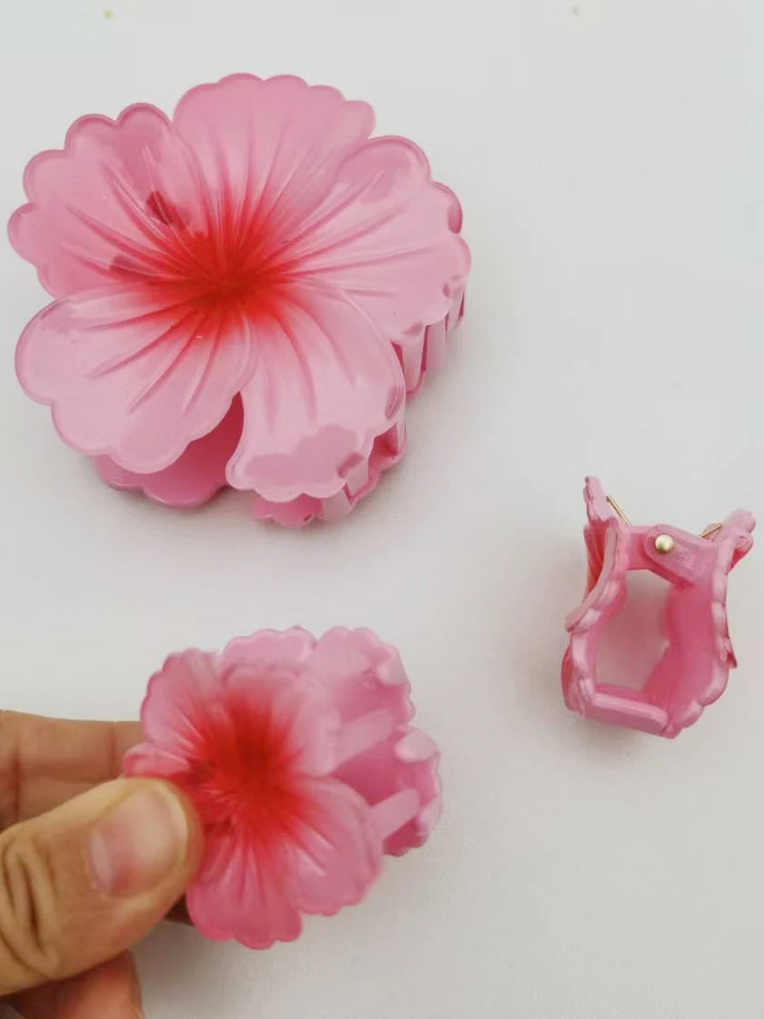 3pcs/set Floral Hair Claw Clip Set for Women Spring Beach Kawaii Hair Accessories, Bauhinia Flower Clips Cute Summer Essentials
