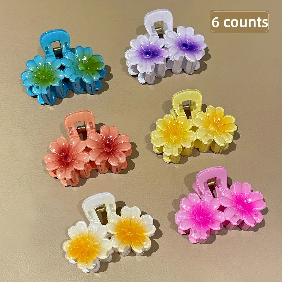 6Pcs Women's Model,Hawaiian Style, Flower-Shaped,Suitable for Seaside and Beach, Recommended Gift Hair Accessories