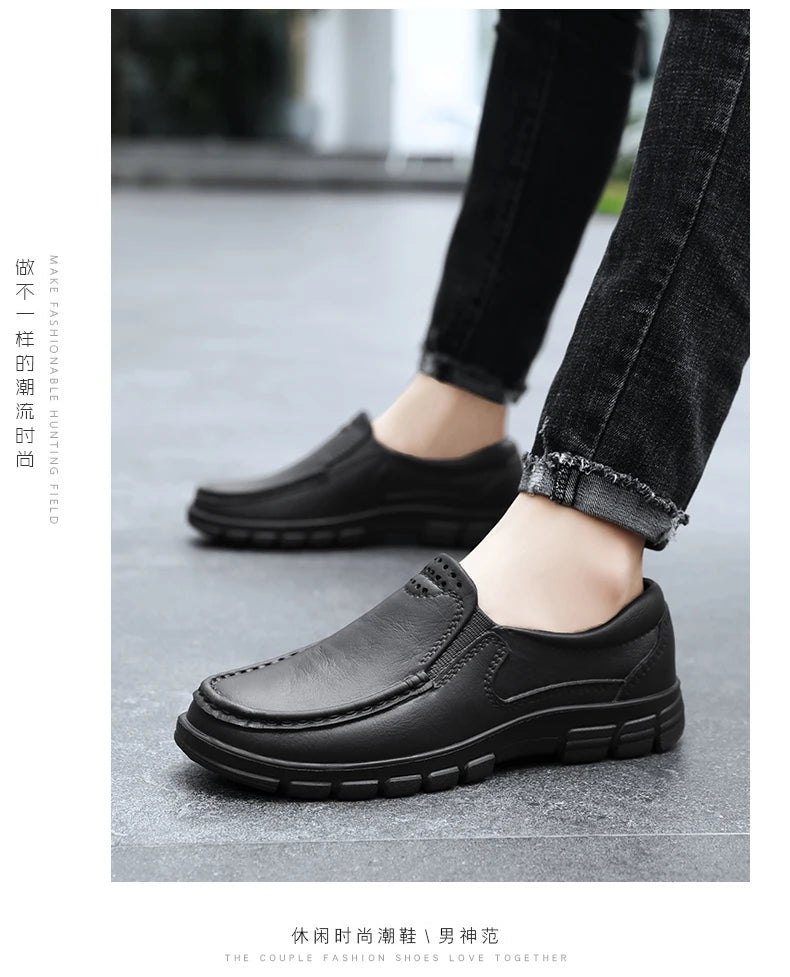 Men's new chef shoes fashion breathable waterproof anti slip four season hotel kitchen work comfortable soft soled walking shoes