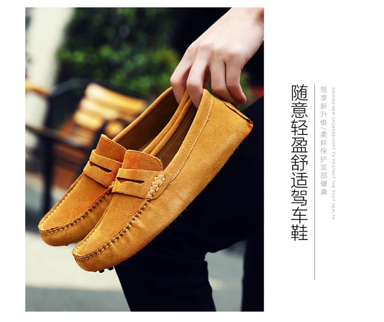 38-50 Shoes Men Casual Shoes Fashion Men Shoes Genuine Leather Men Loafers Moccasins Slip on Men Flats Male Driving Shoes