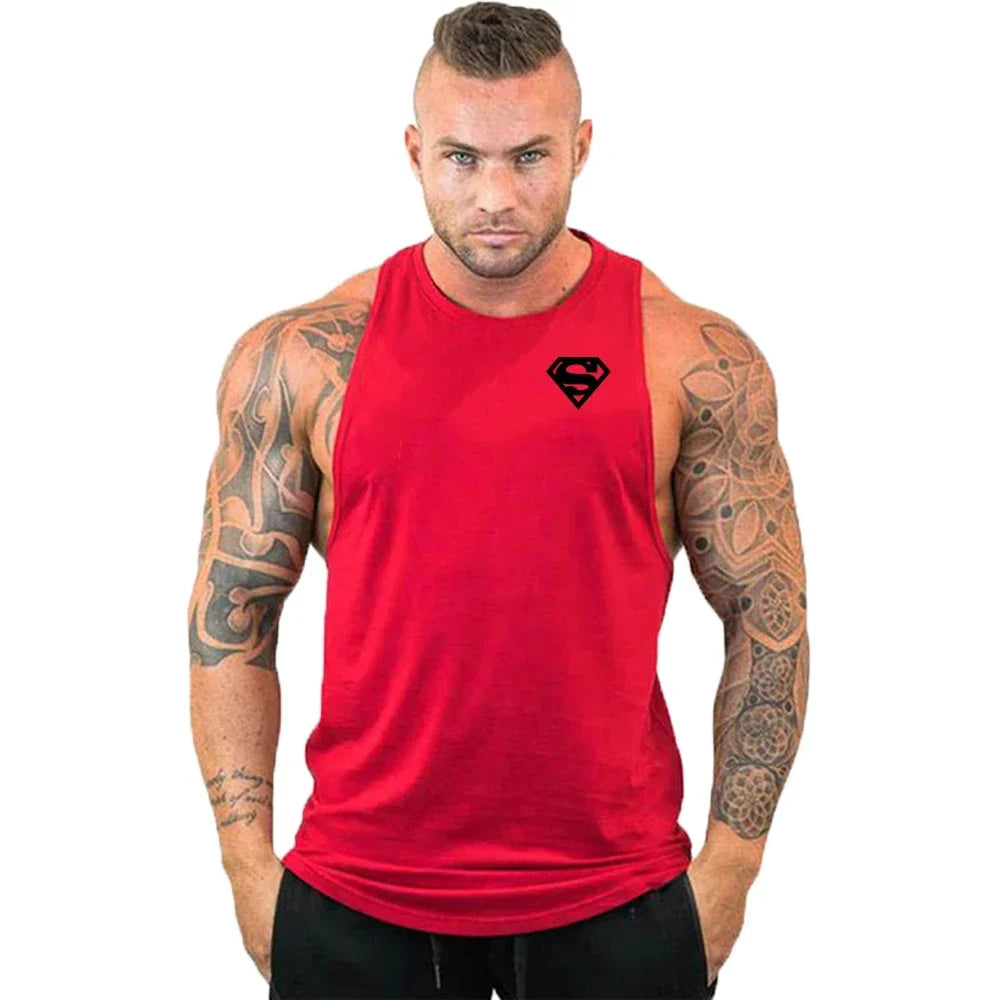Men Bodybuilding Clothing Cotton Sleeveless Shirt Brand Gym Stringer Tank Top Man Fitness Vest Singlet Sportwear Workout Tanktop