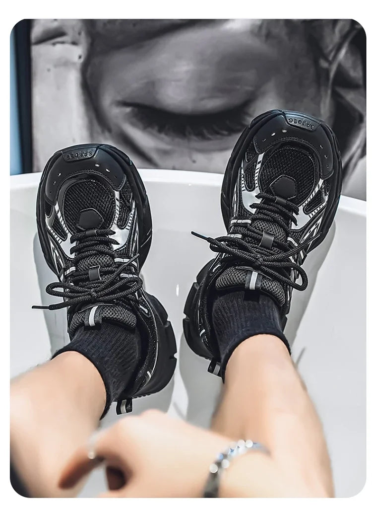 Men's Shoes Spring Leisure Breathable Men's Lightweight Thick Sole Increase Trendy Sneaker New Running Sneakers Versatile