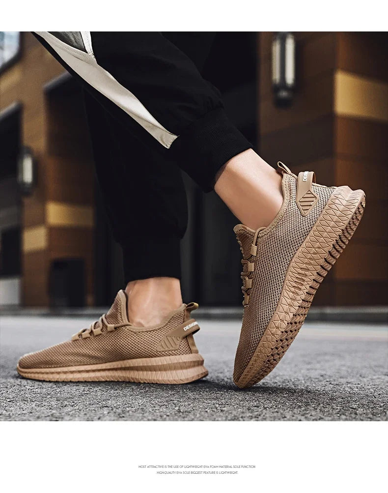 Outdoor Jogging Training Hiking Sports Shoes Men's Non Slip Casual Breathable Running Women's Ven Knit Lace Up Shoes