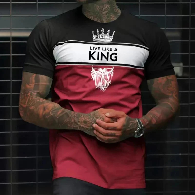 New Fashion Men's T-shirt Casual Sweatshirt Tops Summer O-neck Slim Short-sleeved Tees Male Trend Streetwear Daily Mens Clothing