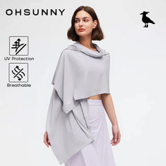 מגבת חוף רב תכליתית Ohsunny צעיף אופנתי לקיץ כיסויי הגנה מפני השמש נושם UPF2000+ נשים בחוץ טיולים