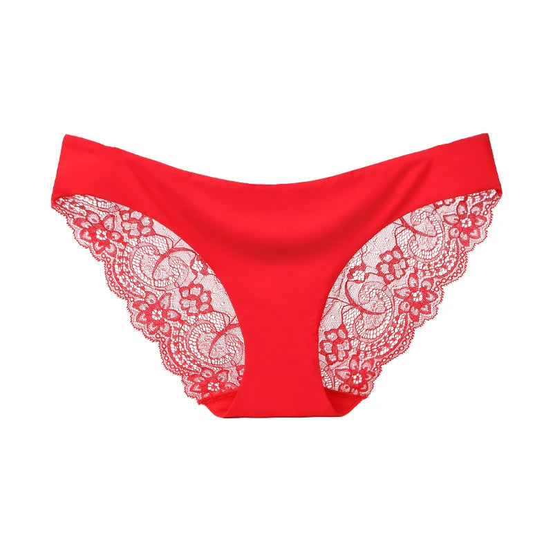 Women's Invisible Underwear Spandex Crotch Intimate Women Sexy Lace Panties Ladies Seamless Pantys Underpants Plus Size Lingerie