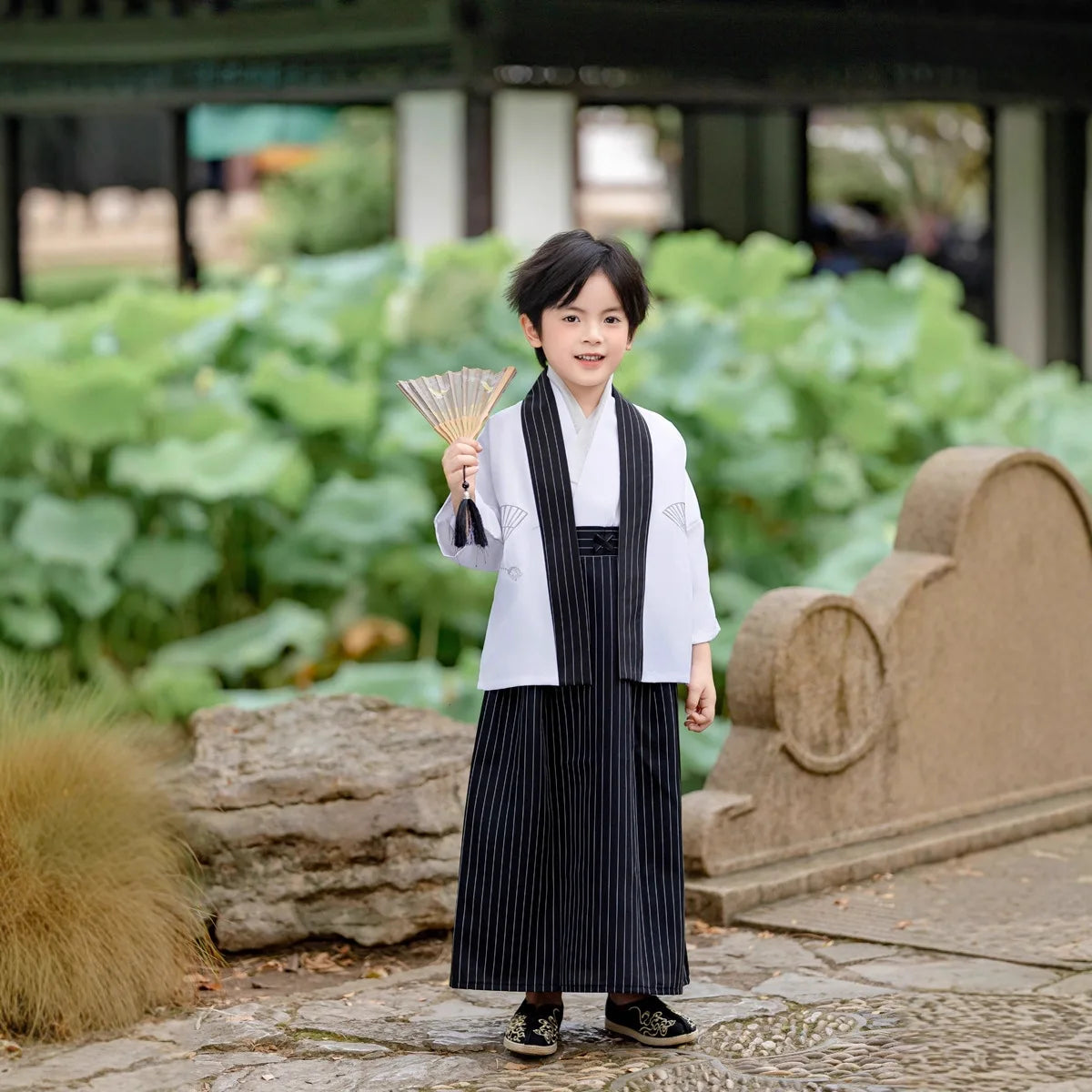 Kids Japanese Traditional Costume Kimono Children's Samurai Clothes Boys Cardigan Kimono Sets Child Stage Performance Clothing
