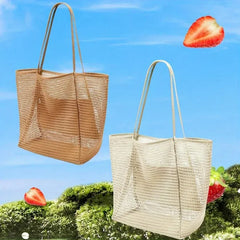 נשים שחייה חוף רשת תיק כתף גבירותיי קיבולת גדולה נסיעות נייד אחסון תיק רב תכליתי תיק לבגדי ים