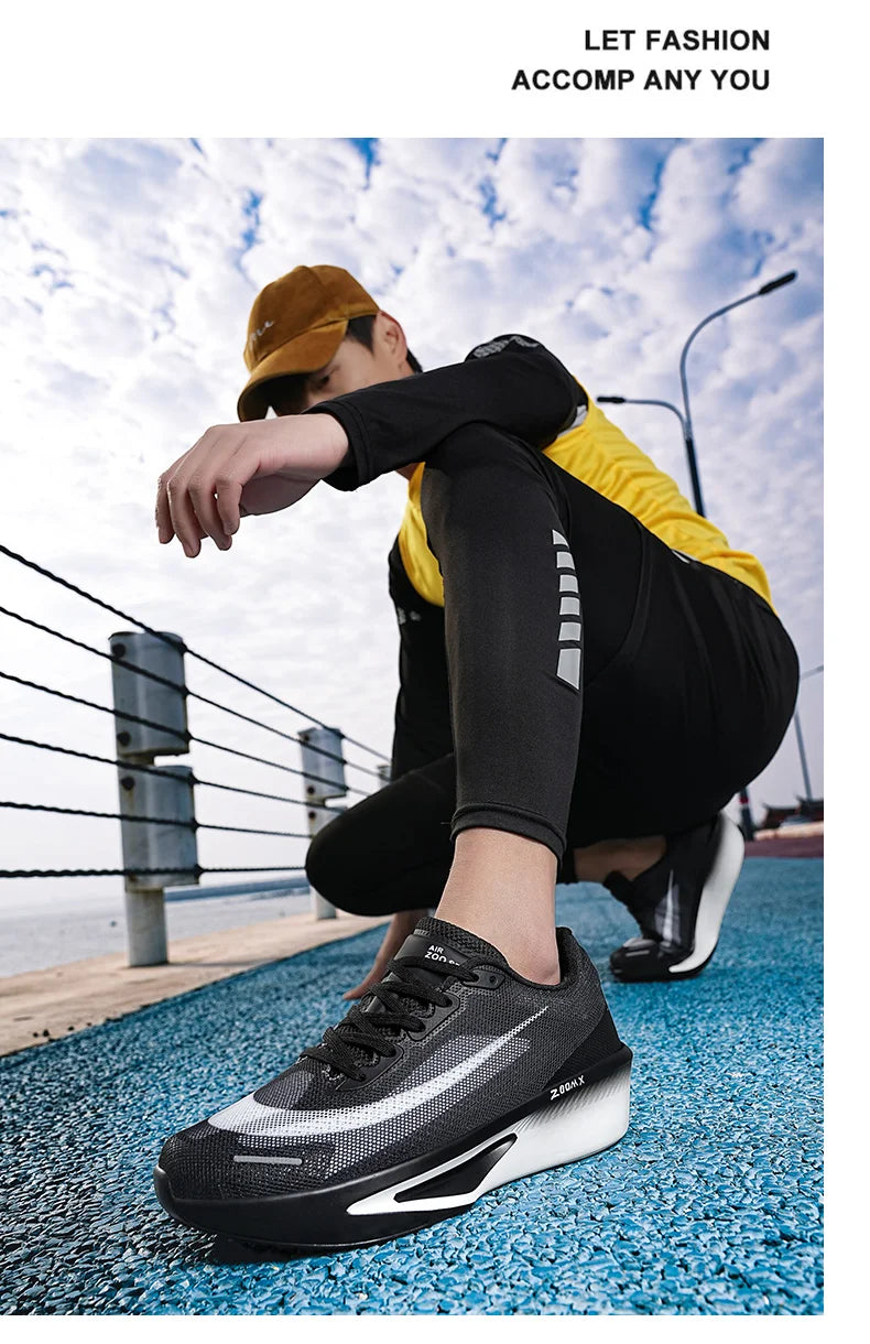 Men's sports shoes fashion versatile new four season breathable casual thick sole anti slip wear-resistant leisure sports shoes
