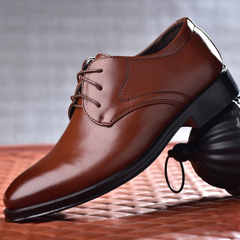 Men Dressing Shoes Formal for Men's Casual Shoe Leather Social Wedding Designer Pointed Toe Black Office Winter Shoes Brand 2024