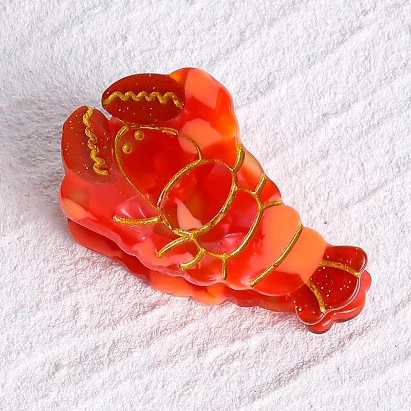 Acetate Ocean Animal Hair Clips for Women Non-Slip Summer Beach Accessories Crab Starfish Whale Multi-Pack Gifts