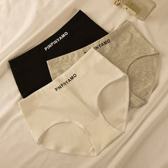 Atmungsaktive, bequeme Damen-Baumwollunterwäsche mit antiviralem Zwickel und Buchstabenprint