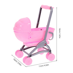 Mini-Kinderwagen-Zubehör, realistisches Design, Babyspielzeug, Kinderwagen aus Kunststoff, Kindermöbel aus Kunststoff, Dekorationsdetails