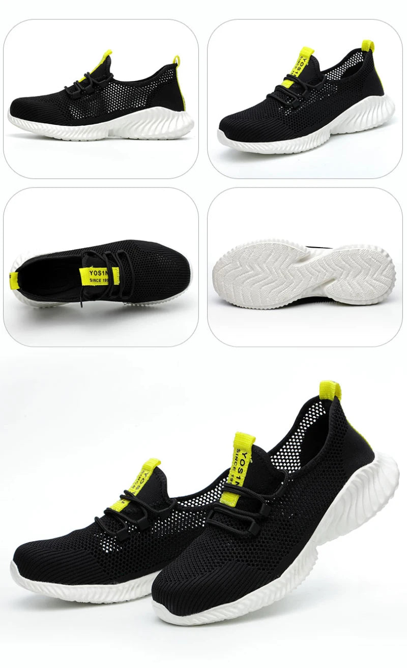 Lightweight Comfort Safety Shoes For Men Women Work Shoes Sneakers Steel Toe Shoes Puncture-Proof Breathable Protective Shoes