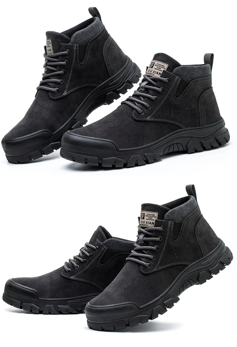 Work SafetyShoes For Men  Anti-puncture Indestructible Work Shoes Fashion work shoes Outdoor Work Shoes Steel Toe Cap boots