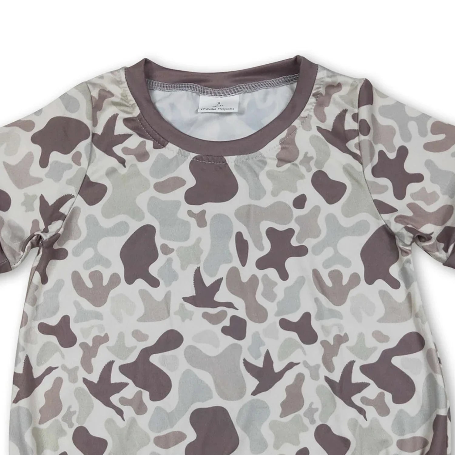 Baby Boys Khaki Camouflage Duck Romper Short Sleeves Summer Outfit for Boys