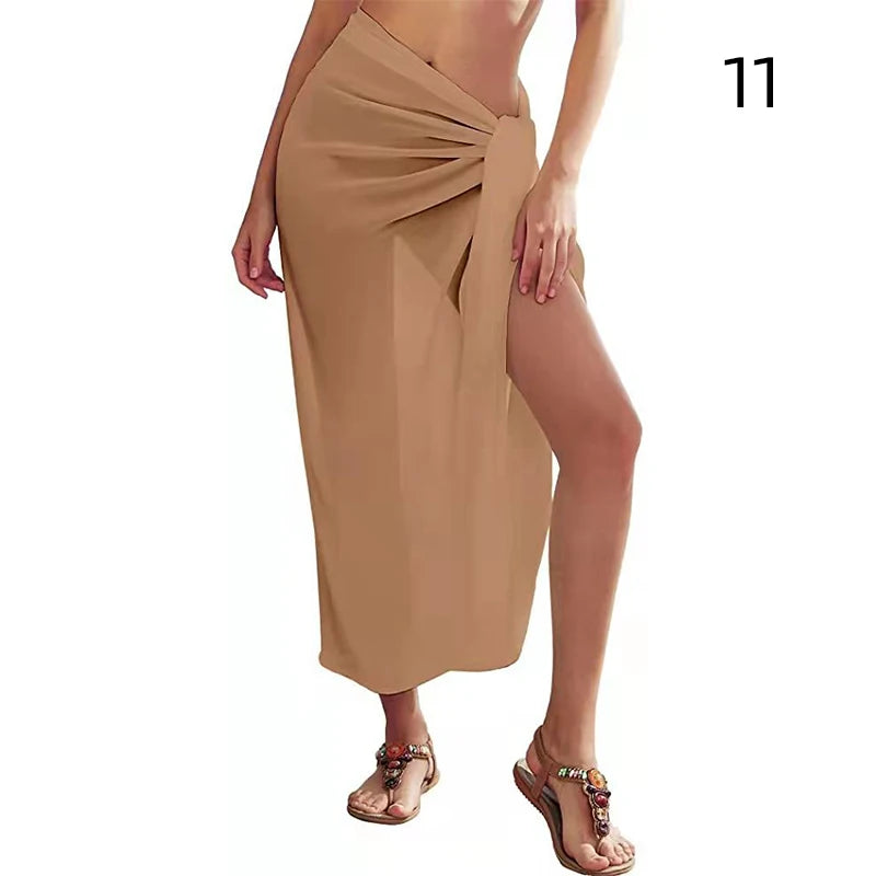 חצאיות חוף סקסיות קיץ לנשים בגדי חוף שיפון חוף גלישת חצאית מגבת סרונג ארוך כיסוי עד ביקיני סקסי צעיף