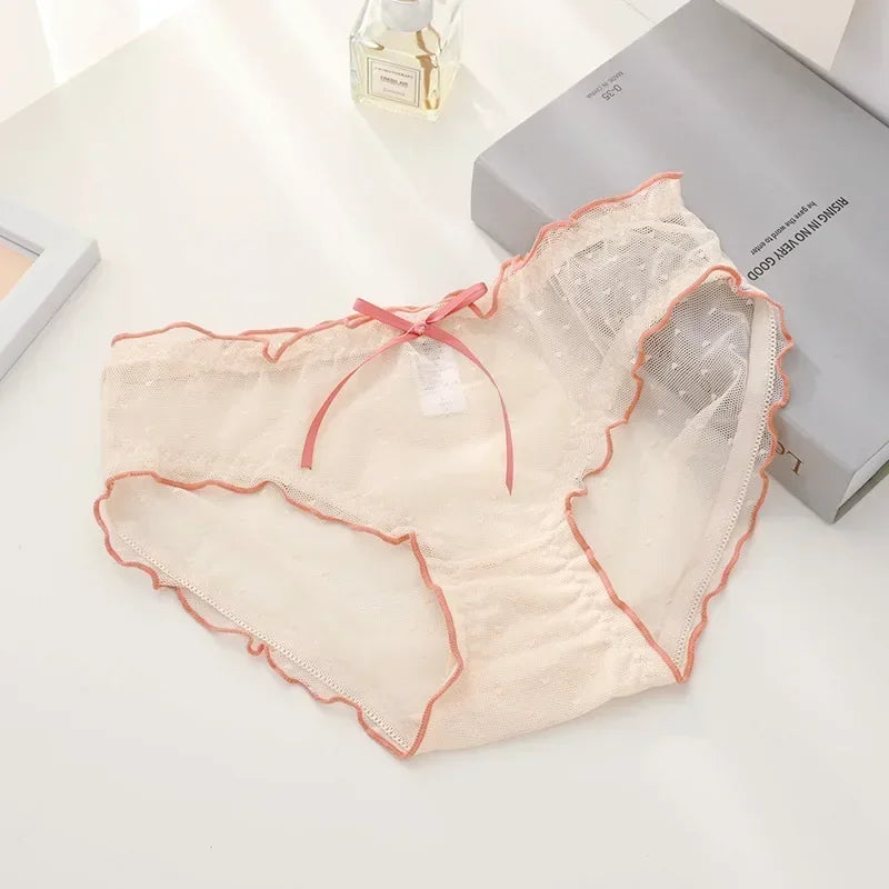 27.Sexy Underwear women Transparent Low-Rise Lace Panties Female Underpants Intimates Lingerie L-XL Women Briefs