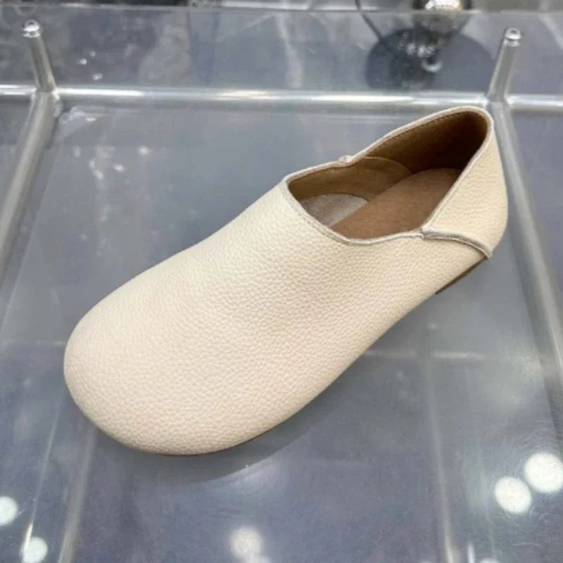 2025 New Women's Single Shoes Summer New Round Head Shallow Mouth Casual Comfortable Soft Sole Wear-resistant Shoes