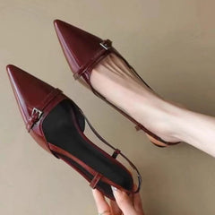 2025 Women Shoes Pumps Sandals Spring Fashion Pointed Toe Slingbacks Female Footwear Summer Ladies Shallow Shoes High Heels