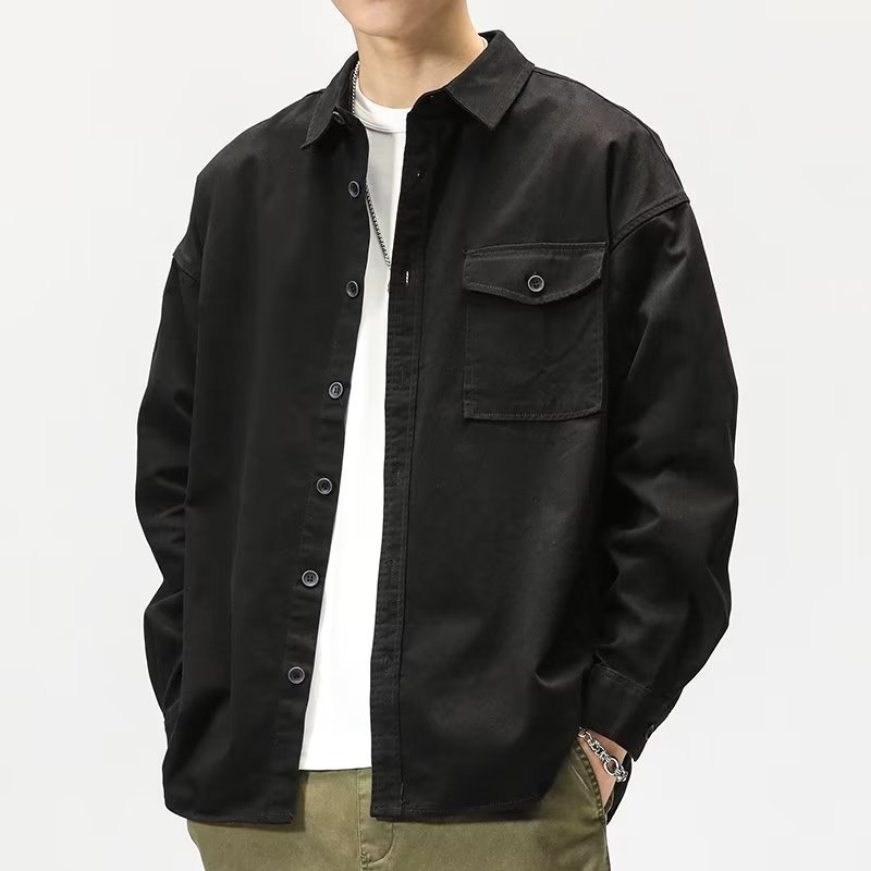 Casual Long Sleeve Shirt Cardigan Jacket - kinko