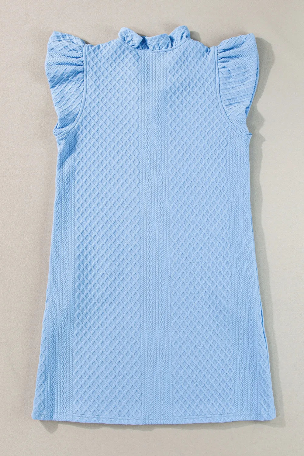 Ruffled V-Neck Cap Sleeve Mini Dress - kinko