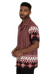 WEIV Men's Geometric Printed Button Down Shirt - kinko