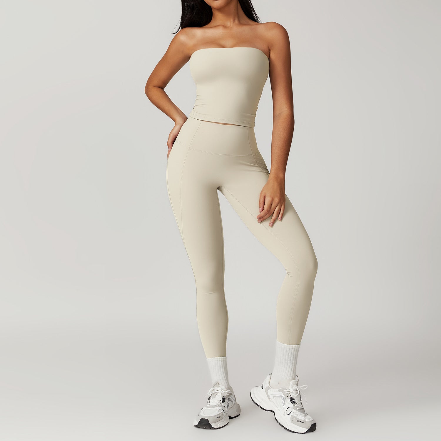 Brushed Back Tight Yoga High Waist Hip Lifting Sports Suit - kinko