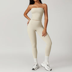 Brushed Back Tight Yoga High Waist Hip Lifting Sports Suit - kinko