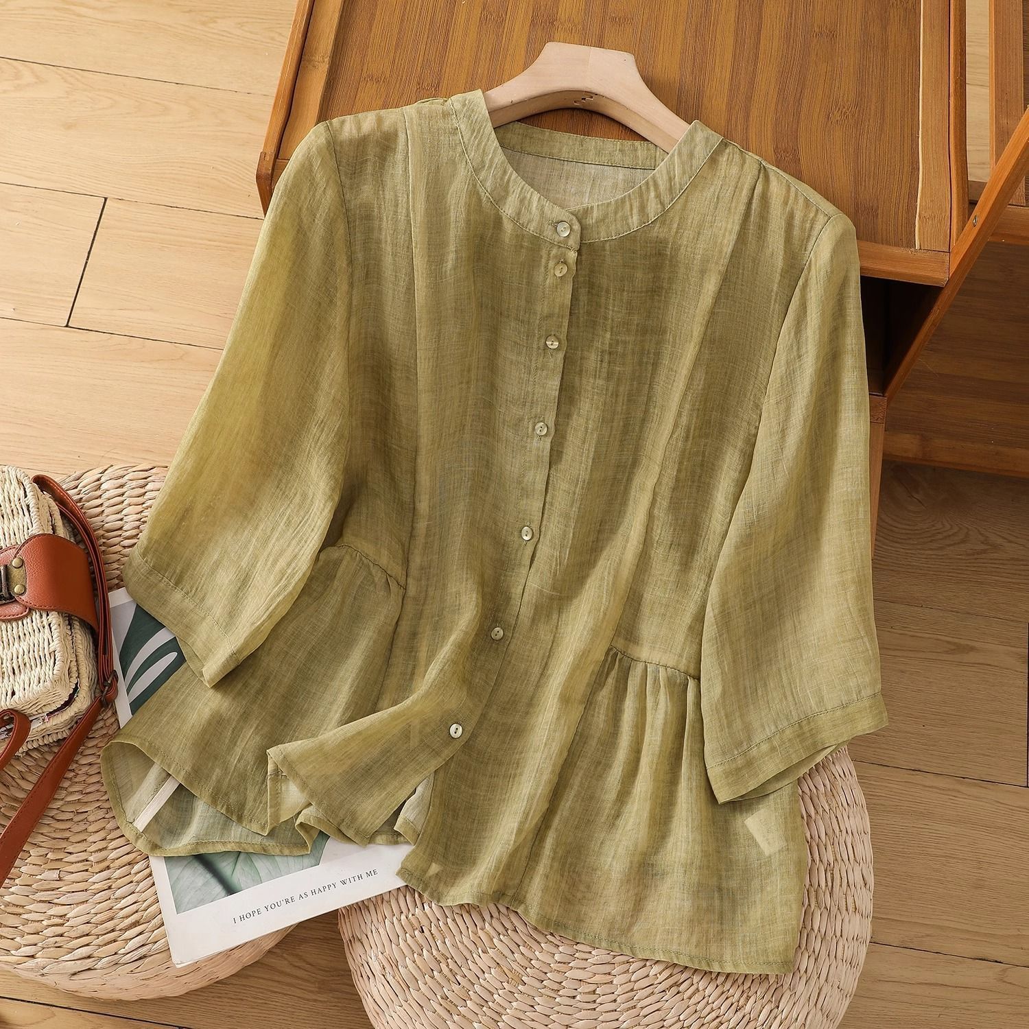 New Loose Slimming Temperament Casual Cotton Linen Top - kinko