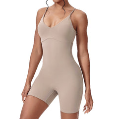 Hollow Shorts Yoga Bra Sports Hip Lifting One-piece - kinko